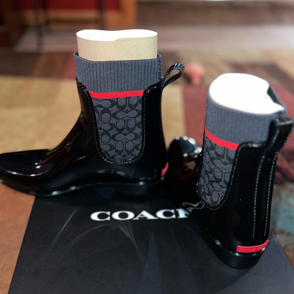 COACH RAIN BOOTIES SIZE 10